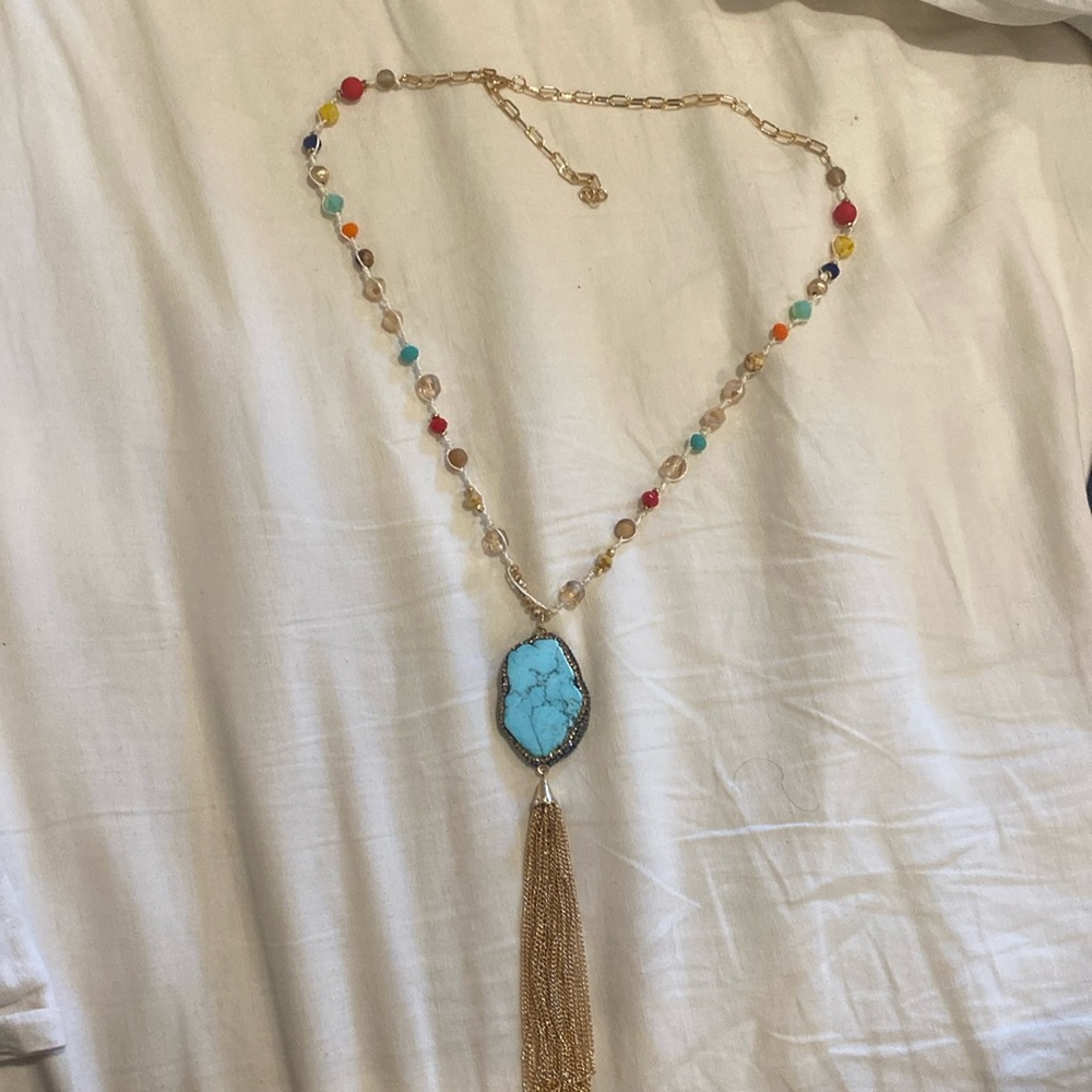 A large boho adjustable necklace